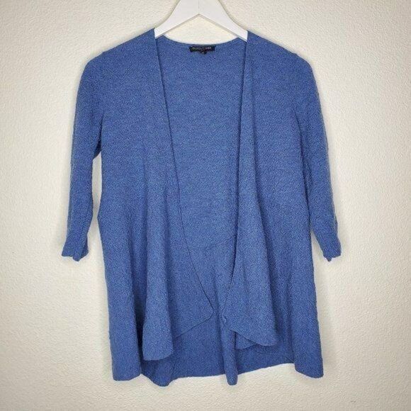 Eileen Fisher Blue Wool Open Cardigan - Picture 1 of 4